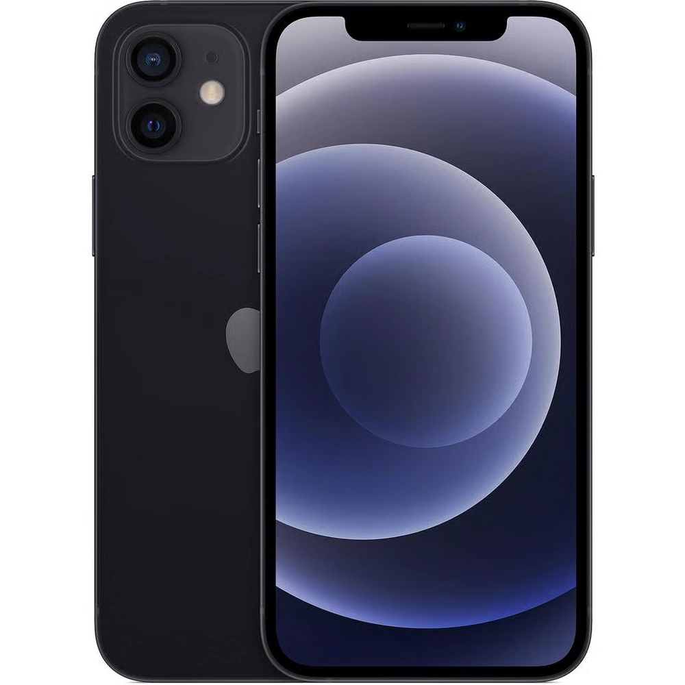iPhone 12 Negro vista frontal y trasera