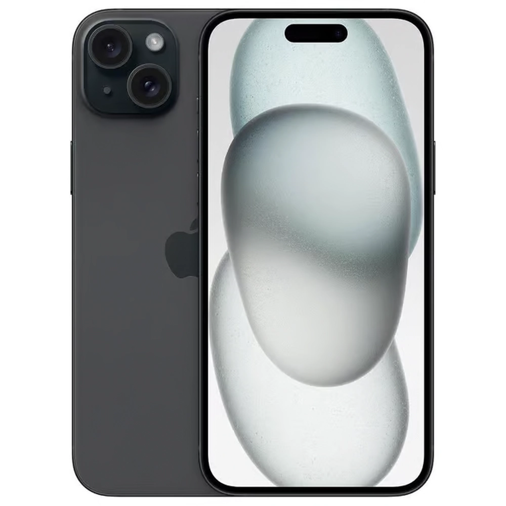iPhone 15 Plus Negro vista frontal y trasera