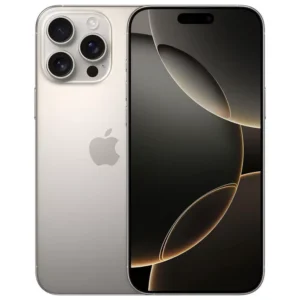 iPhone 16 Pro Max Titanio Natural vista frontal y trasera